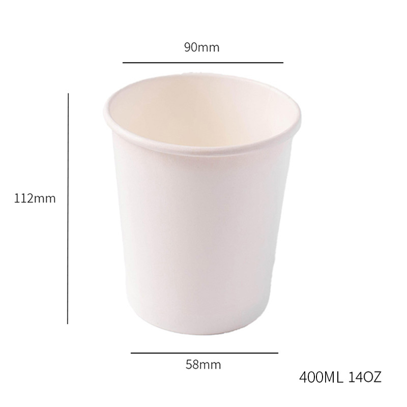 Vaso de papel de pared simple de 14 oz