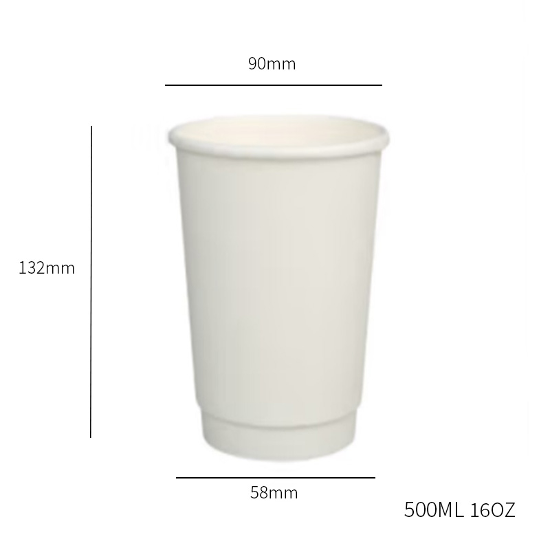 Vaso de papel de doble pared de 16 oz