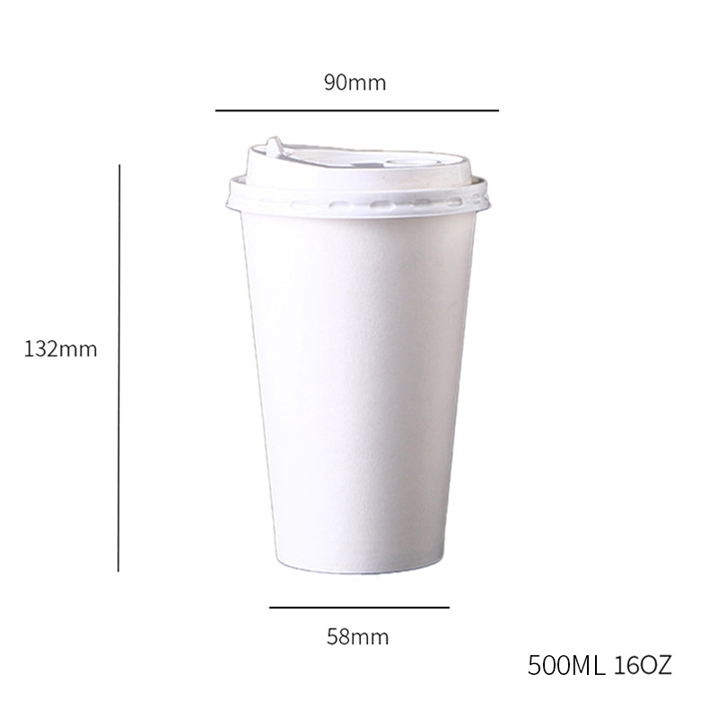 Vaso de papel de pared simple de 16 oz