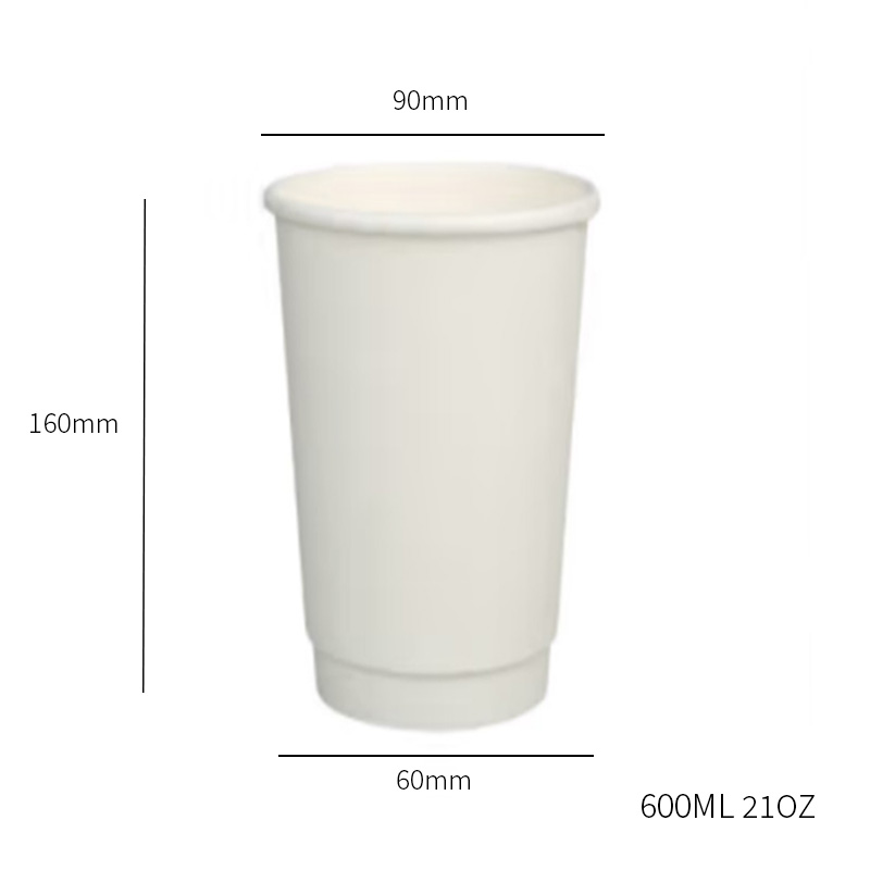 Vaso de papel de doble pared de 21 oz