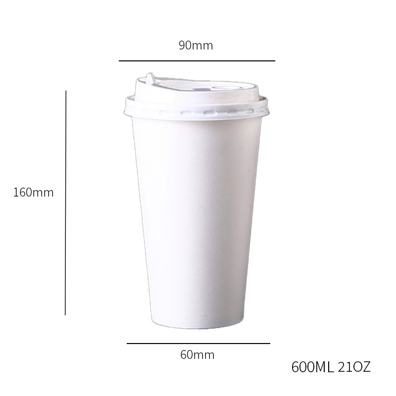 Vaso de papel de pared simple de 21 oz