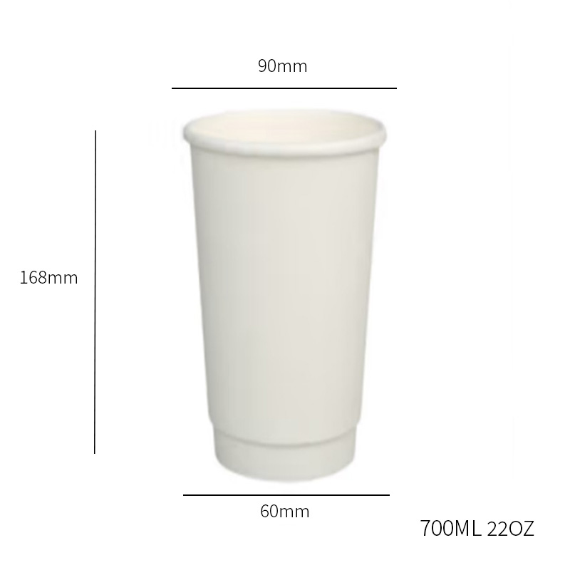 Vaso de papel de doble pared de 22 oz