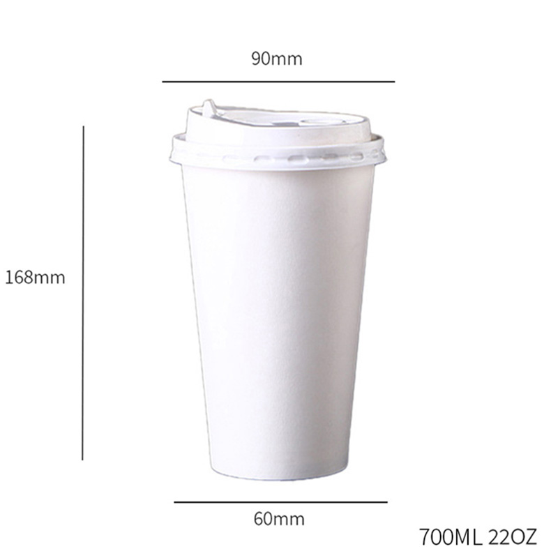 Vaso de papel de pared simple de 22 oz