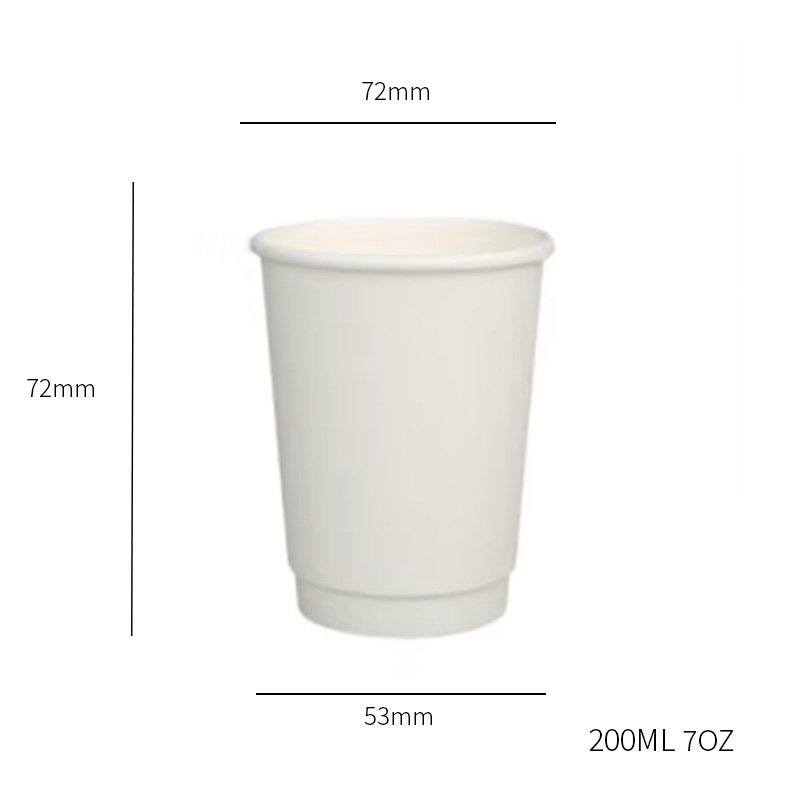 Vaso de papel de doble pared de 7 oz