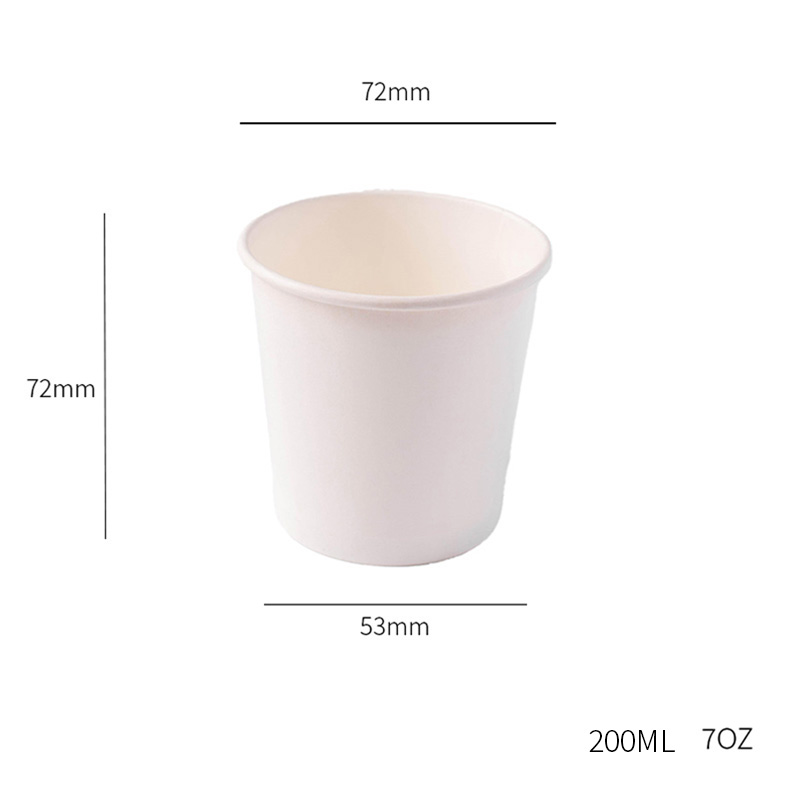 Vaso de papel de pared simple de 7 oz