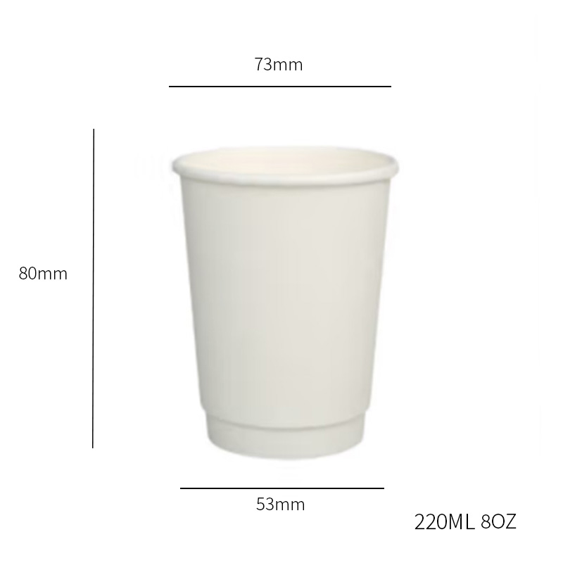 Vaso de papel de doble pared de 8 onzas